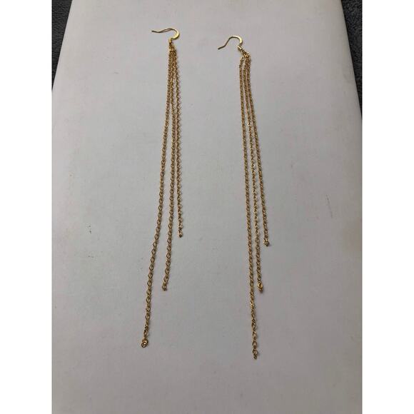 Artisan Handmade Extra long chain layered shoulder duster earrings - 7 inch - Picture 6 of 9